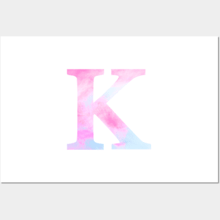 The Letter K Blue and Pink Design Posters and Art